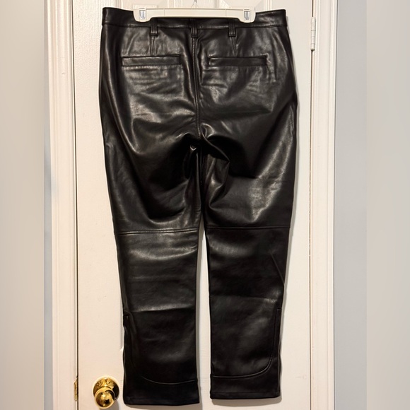 Gap Mid Rise Vegan Leather Moto Vintage Slim Pants - Picture 3 of 4